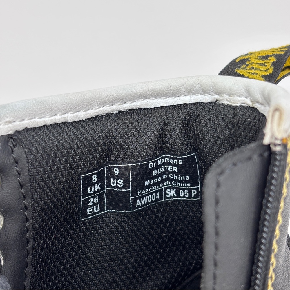 DR. MARTENS Black Buster 8-Eye Kids Leather Combat Boots - Picture 4 of 10